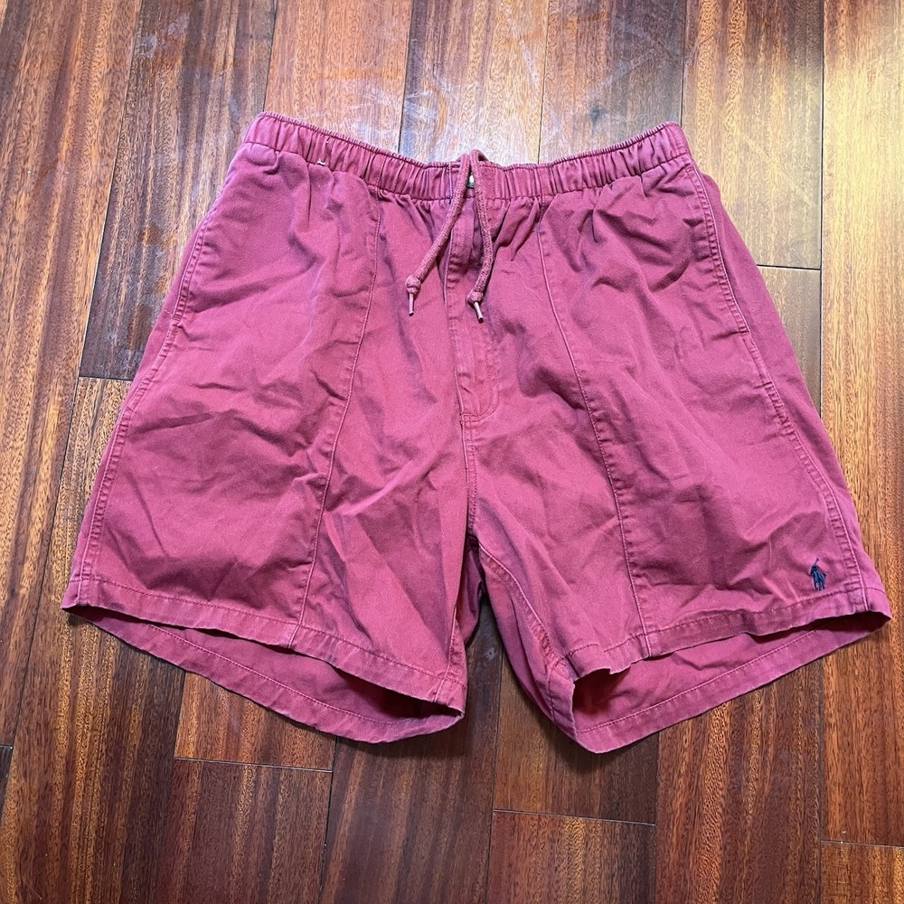 Vintage Polo Ralph Lauren Shorts Mens Large Solid Red Drawstring 30x5.5 Y2K